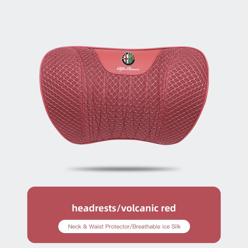 Ice Silk Car Seat Covers Auto Headrest Neck Pillow Lumbar Support For Alfa Romeo Giulietta Mito 159 Giulia Stelvio 156 147 TonalTM6