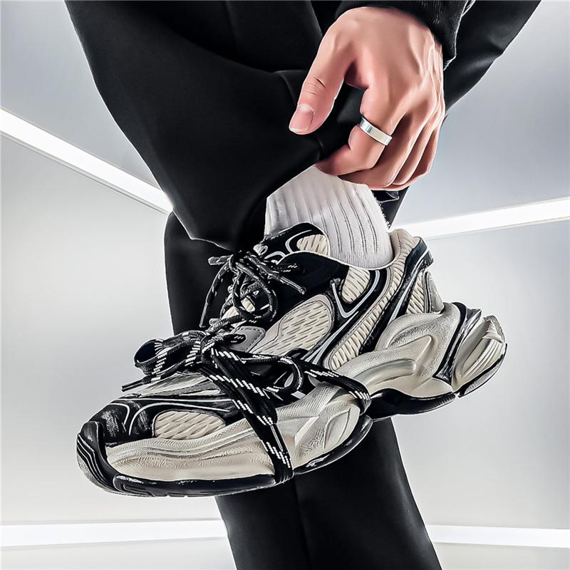 Мужские кроссовки на толстой подошве в корейском стиле — модные, универсальные и трендовые, уличный стиль, мужская обувь