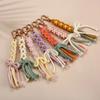 Multi-purpose Cotton Rope Key Chains Colorful Braided Cotton Rope Keychain Large Zipper Puller Handmade Ornament