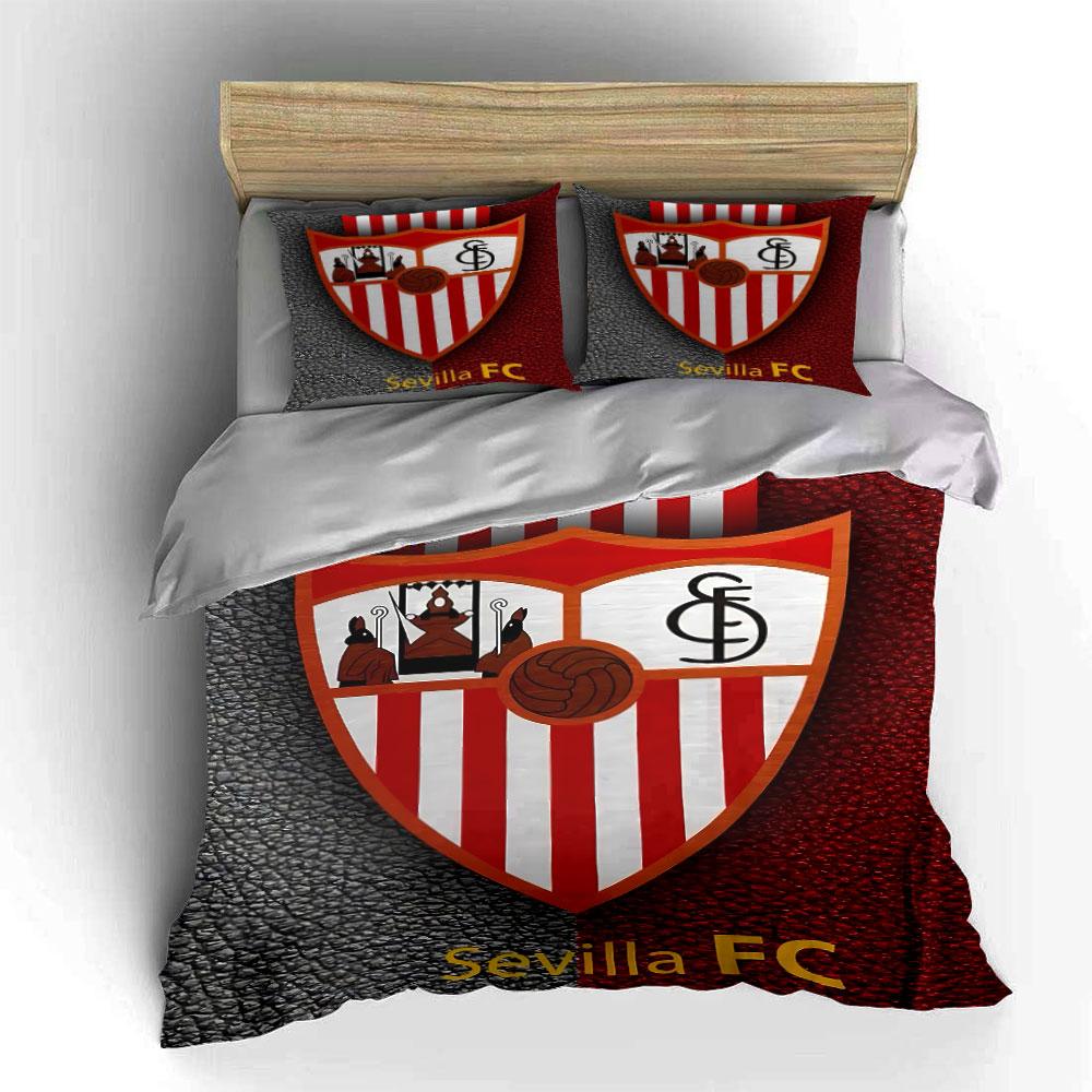 Sevilla FC Logo Bedding Set Bedding Duvet Cover Set Duvet Cover Pillowcases (1 * Duvet Cover 2 * Pillowcases, without duvet insert)