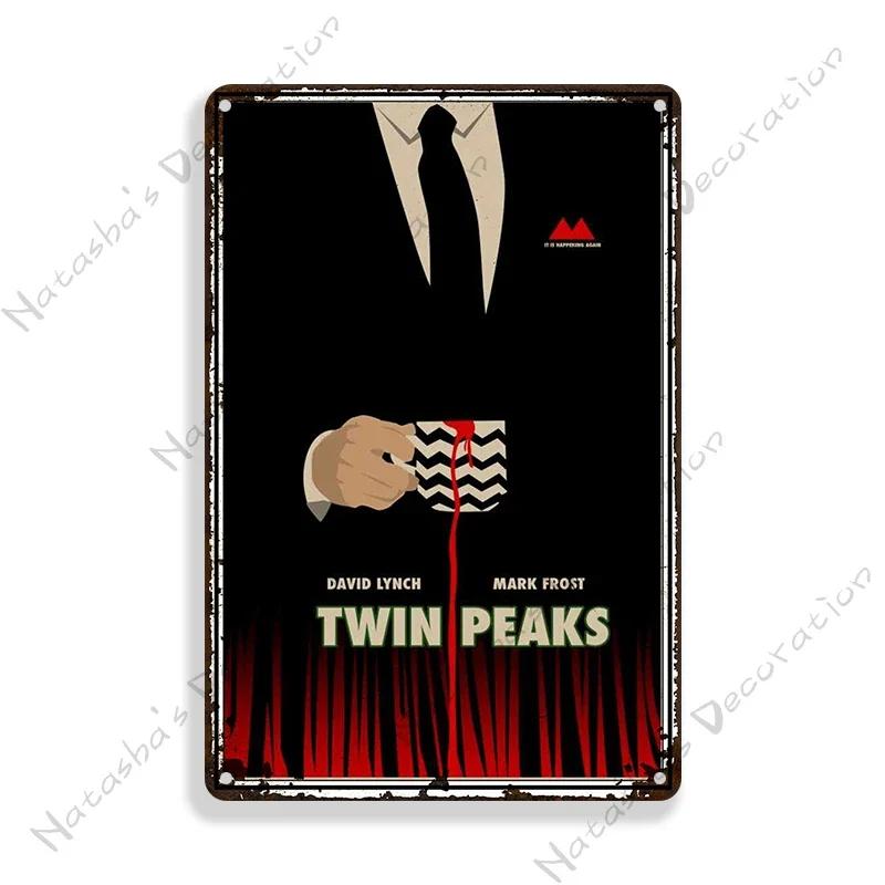 Twin Peaks Classic TV Metal Tin Sign Rusty Metal Signs Poster Home Bar Vintage Metal Poster Industrial Decor Decorative Plate