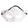 Aquamie Venetian Mask, Sexy Iron Mask, Disguise Eye Mask, Stylish Half Mask, Costume Mask for Adults (White Flower)