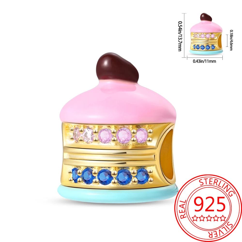 Delicious Food Copper Doughnut Cake Dessert Fruit Fine Wine Bead Pendant Fit Bracelet Necklac Boutique Jewelry Gift