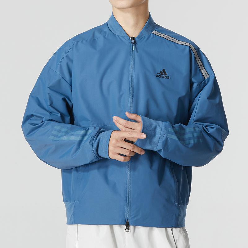 adidas Полосатая повседневная спортивная куртка Мужская куртка синяя HM5162