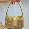 Simple and Fashionable Handbag Single-shoulder Bag Evening Bag Commuting Bag Full Diamond Underarm Bag