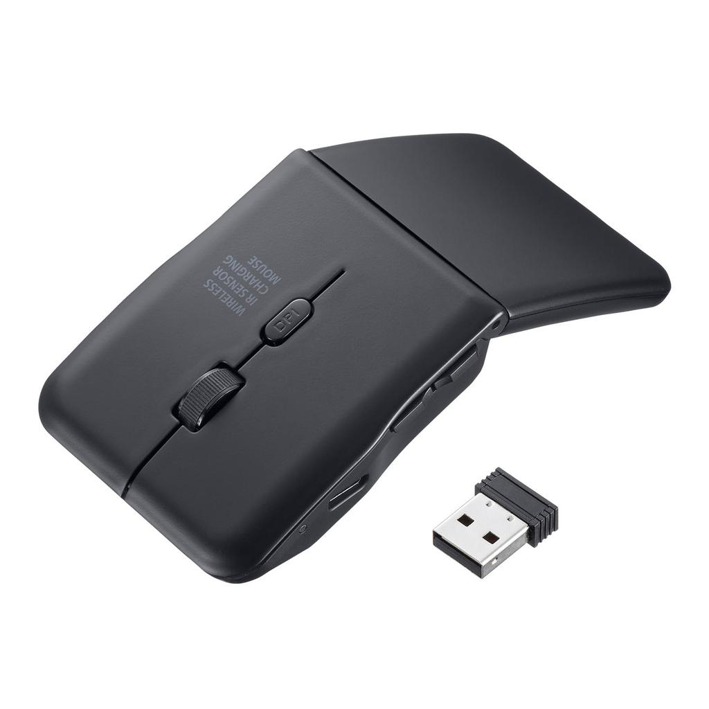 Sanwa Supply Silent Wireless IR LED Mouse Slim (5 Buttons, Type) MA-WIS5117BK
