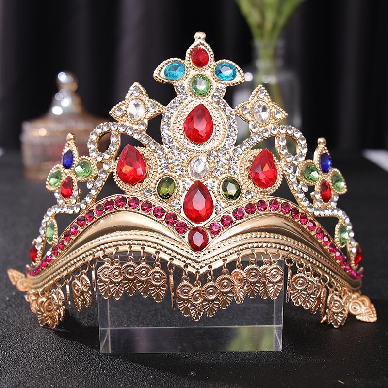 Retro Hair Jewelry Wedding Crown Bridal Headpiece Woman Baroque Crystal Rhinestones Tiaras Crowns Wedding Hair Accessories