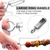 LMETJMA 17inch Kabob Skewers for Grilling Stainless Steel Flat BBQ Skewers with Quick Release Metal Sliding Handle JT45