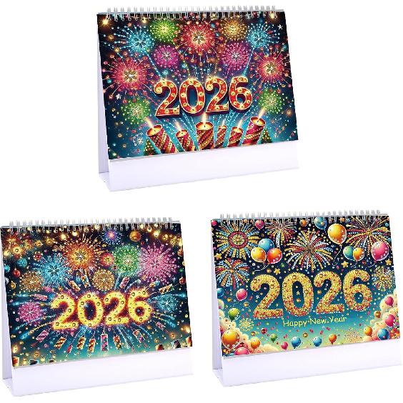 2026 Standing Desk Calendar DIY Diamond Art Painting Monthly Flip Desktop Calendar with To Do List Calendars Planner for Home Office-2026-A
