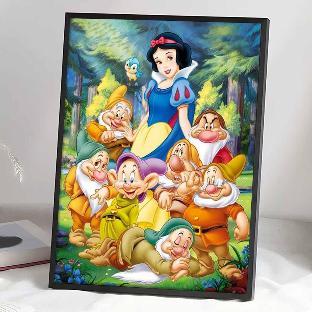 DIY Diamond Painting Princess and Dwarf Cross Stitch Kit Mosaic Art Diamond Painting Full Circle Diamond Home Decoration