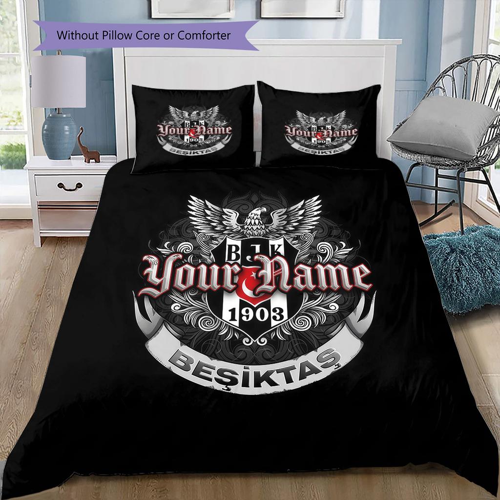 Besiktas Gymnastics Club Custom Name Pattern Bedding Quilt Set Quilt Cover Pillowcase Home Birthday Gift(1 * duvet cover + 2 * pillowcase, without cor