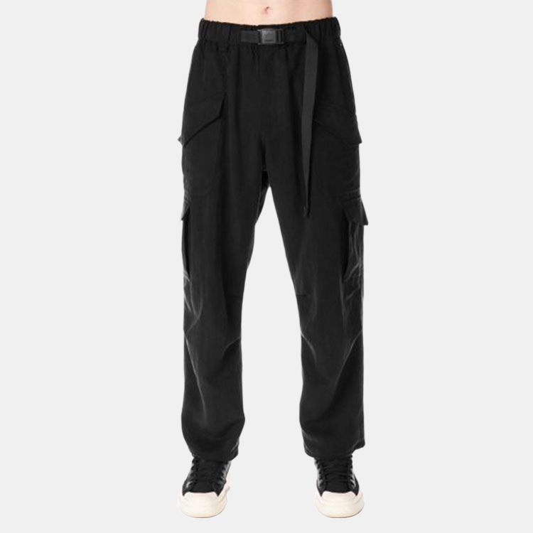 Y-3 Однотонные повседневные брюки прямого кроя со средней талией и карманом-карго, мужские брюки черного цвета H63080