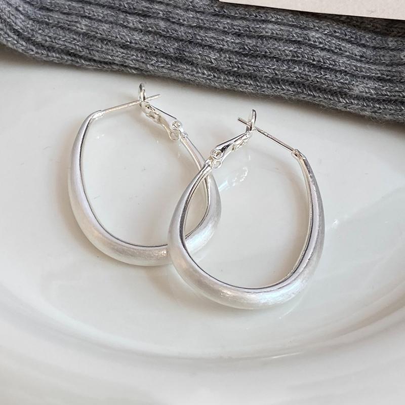 PONYKISS Стерлинговое Серебро 18K Золото Преувеличенное Овальное Кольцо Серьга для Женщин Минималистичный Изящный Модный Аксессуар