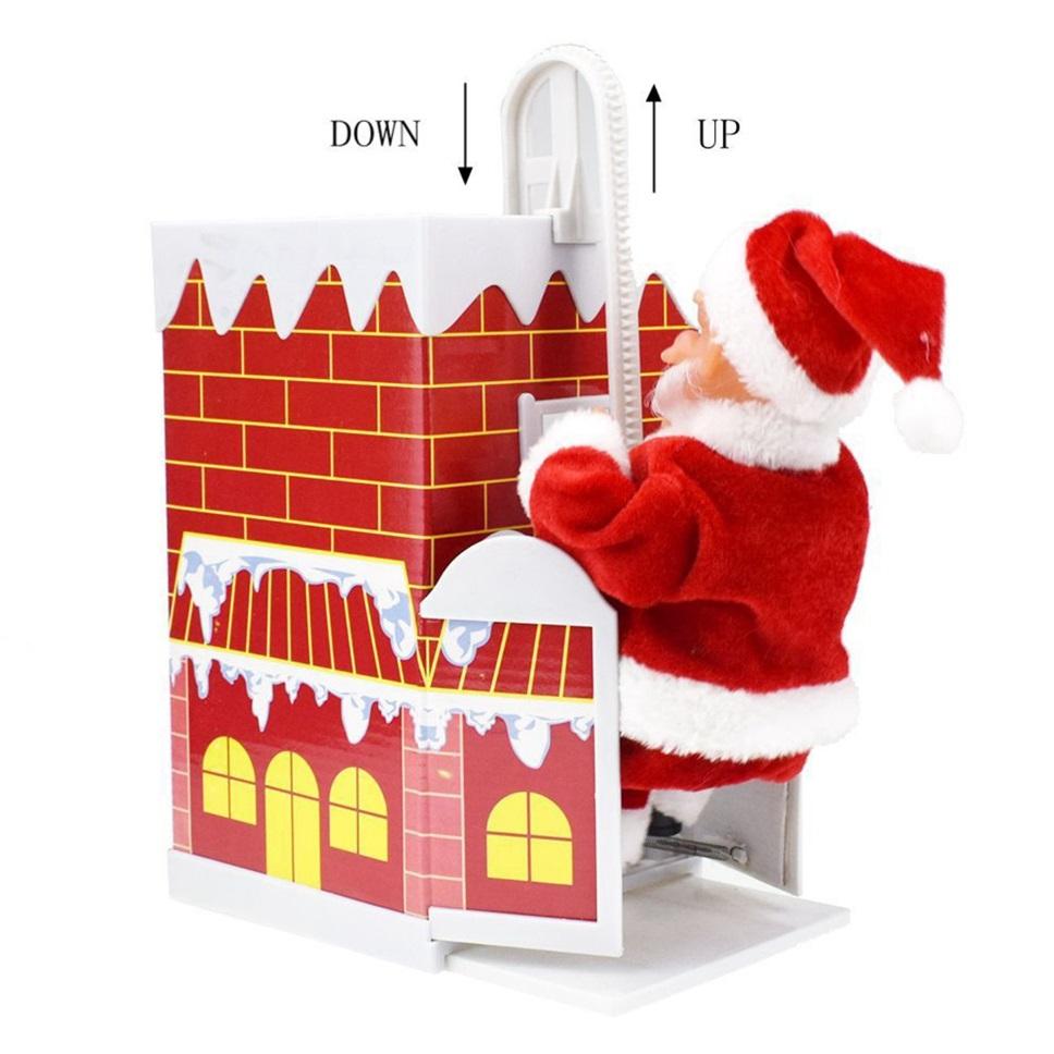 Door climbing chimney electric music Santa Claus creative children's toys Christmas gift ornaments