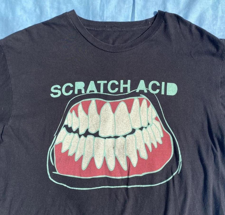 Винтажная футболка с принтом группы Scratch Acid, размер S-5XL