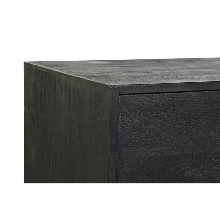 Buffet bas - Item Home - Bois de manguier - Noir - 3 portes - 145 x 43 x 77 cm