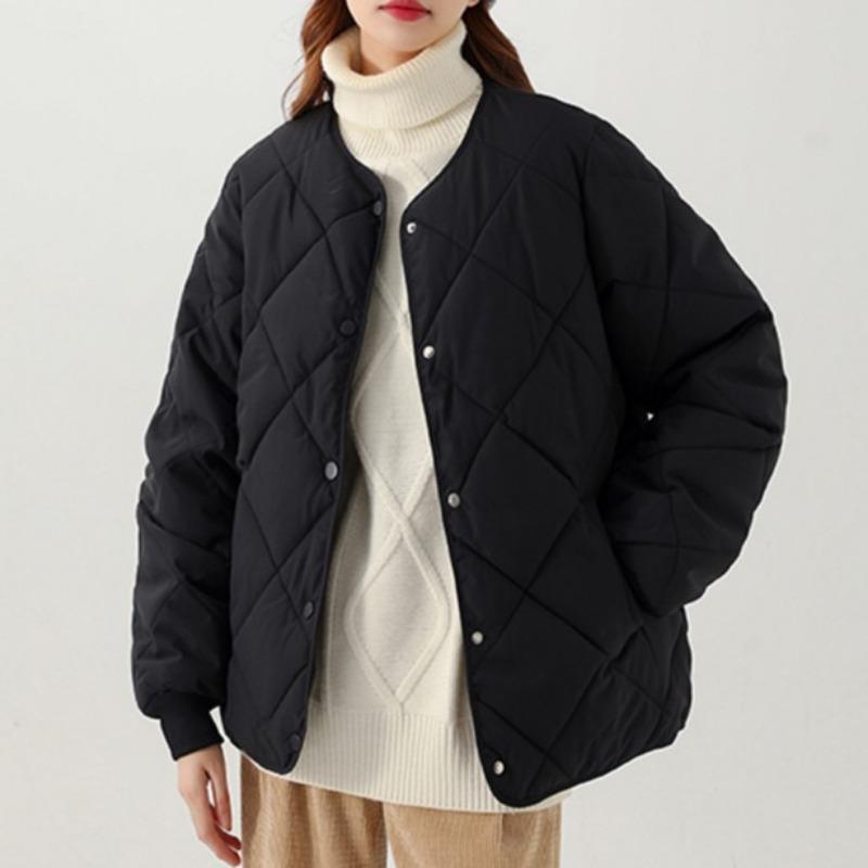 Collarless Rhombus Padded Jacket Women's Winter Light Padded Jacket Padded Jacket Small Jacket Winter New