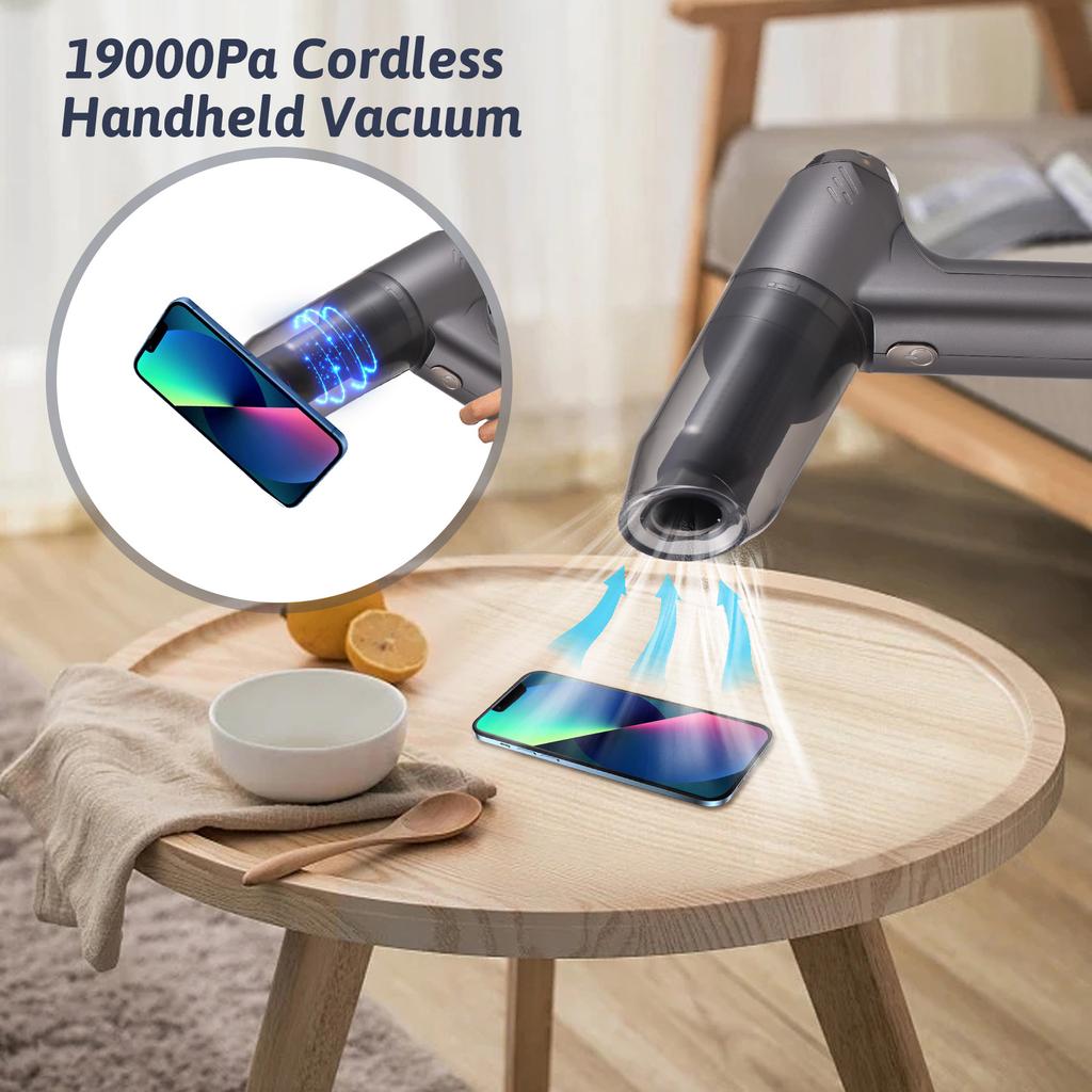 Ручной пылесос, беспроводной, 19000 Па, мощное всасывание и выдув, 3 в 1, пылеуловитель и воздуходувка.