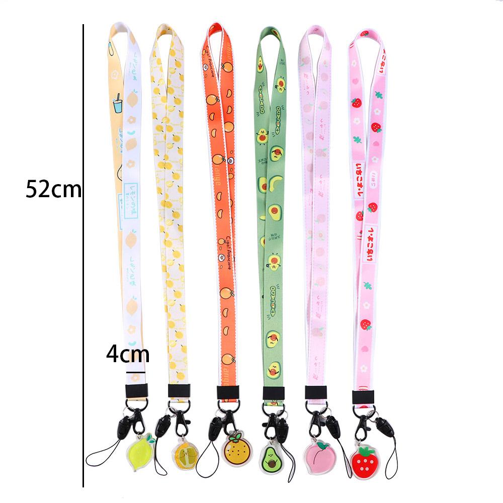 Long Lanyard Neck Strap Keychain Lanyards Cell Phone Lanyard Mobile Phone Straps Fruit Lanyard