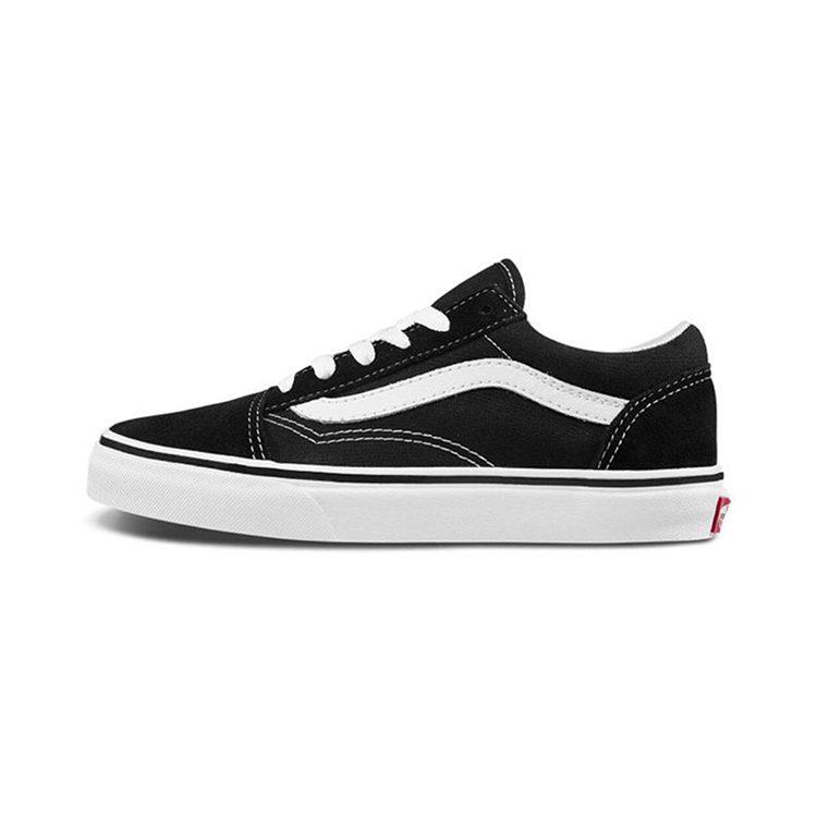 Vans Классические кеды на шнуровке с клетчатым принтом для детей, скейтбордические, черные с белым, Детские VN000W9T6BT