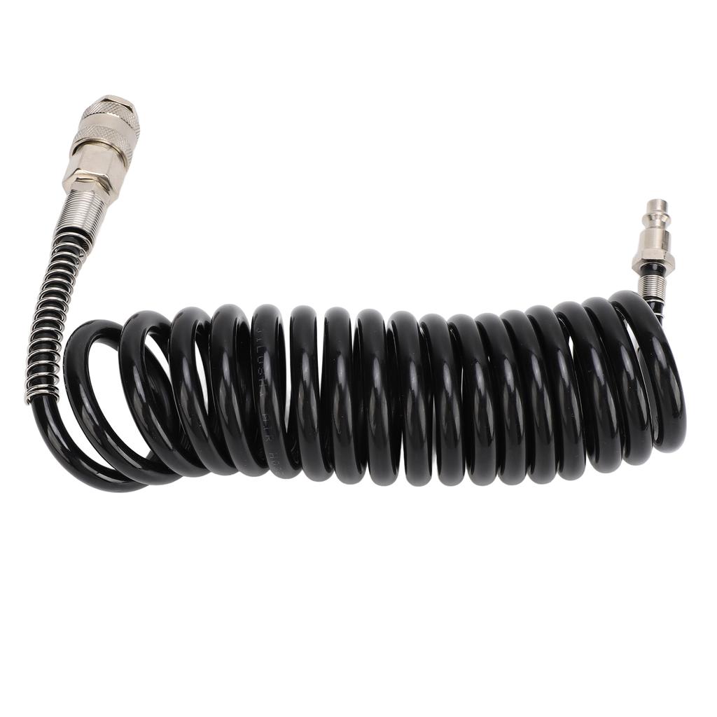 3 Meters Recoil Air Hose Black Reinforced Abrasion Resistant Inflator Extension Tube with Bend Restrictor for Air