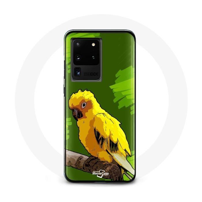 Coque - Samsung - Galaxy S20 Ultra - Oiseaux de Perruches - Jaune - Souple