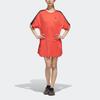 Adidas SS Dress Tape Simple Round Neck Letter Brand Logo Short Sleeve Dress Women Dresses Coral-Pink Black FJ6883