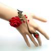 1pcs Steampunk Vampire Black Lace Rose Bracelets Vintage Gothic Butterfly Bracelet For Woman