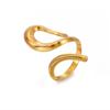 Fashion Gold Color Stainless Steel Open Rings For Women Vintage Metal Geometric Hollow Adjustable Rings Party Jewelry