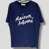Футболка Maison Kitsune с фирменным логотипом Французский японский дизайнерский топ модная и музыкальная смесь одежды синий Большой