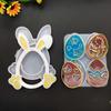Bunny Eggs Silicone Molds Easter Egg Hanging Pendant Casting Molds Egg Rabbit Ornament Hanging Ring Tag Plaster Cement Mould