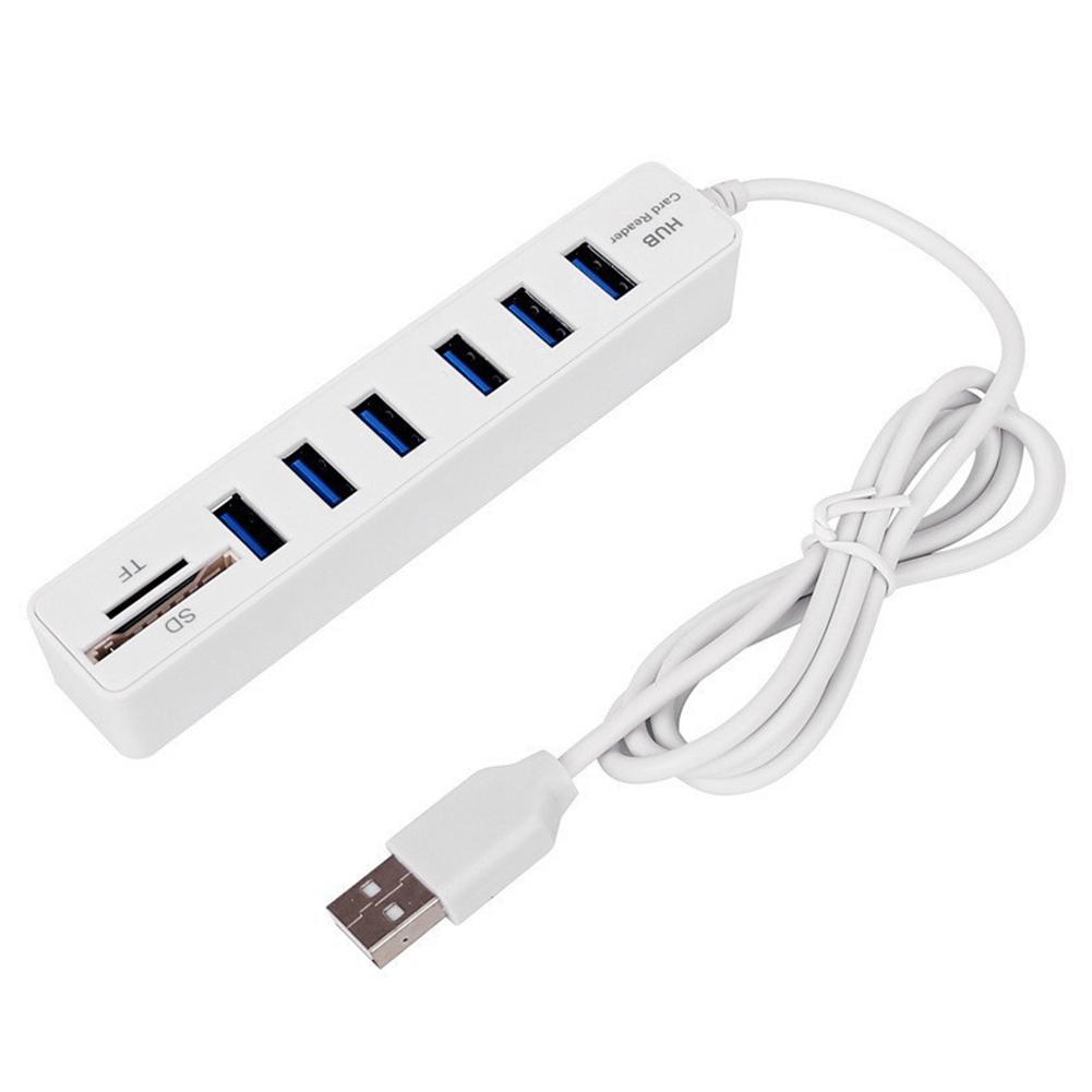 USB 2.0 Hub 6 Port Hub Multi Splitter Port 100cm Long cable Multiple Expanderfor Computer Laptop PC USB Adapter Accessories