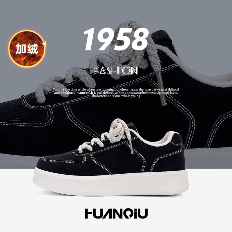 Kids Shoes Mens Warm Lined Casual Sneakers Winter Thick Sole Comfortable Low-Top Shoes Daily Wear
