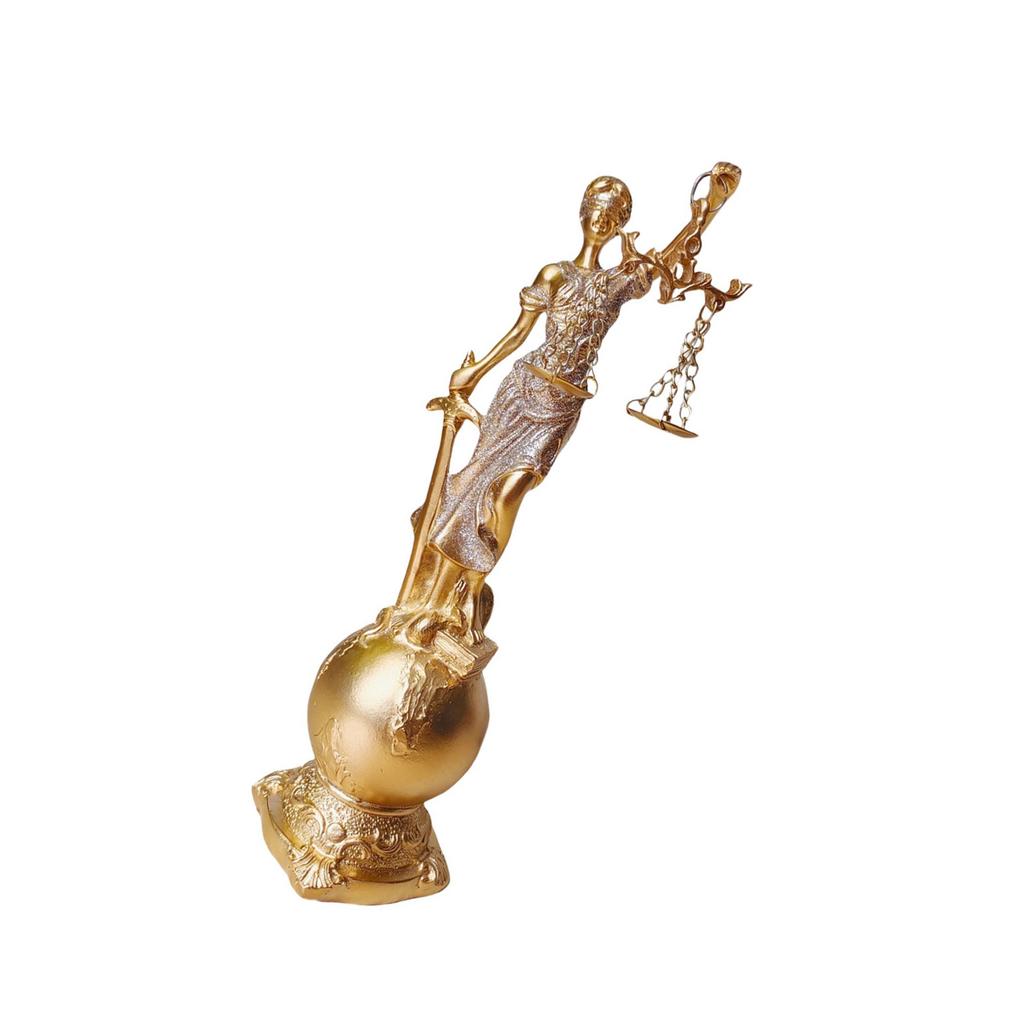 Blind Law Goddess Statue Resins Lady Justice Sculpture with Scale Greek Roman Fairness Figurine Ornament Gift for Lawyer