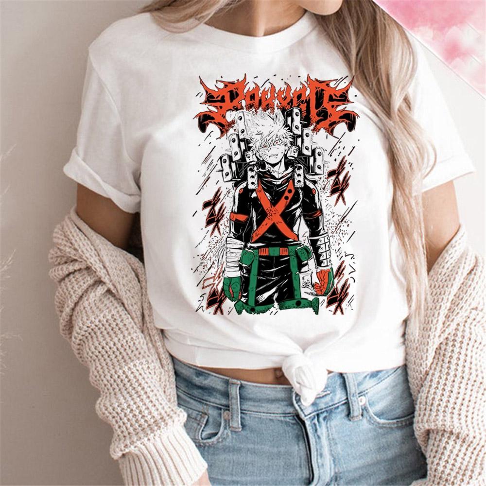 Bakugo Katsuki TShirt Tops Izuku Midoriya Deku Hero Midoriya Izuku Black Shirt Women Clothing Y2k Top Graphic T Shirts