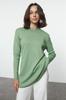 Women's Fashionable Stylish Hijab Sweater Mint Stone Accessory Knitwear Sweater