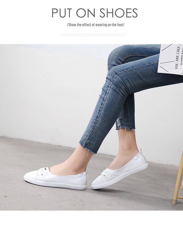 Женские белые балетки из натуральной коровьей кожи 2025 года: Повседневная одежда весна/лето для путешествий, беременных, студентов