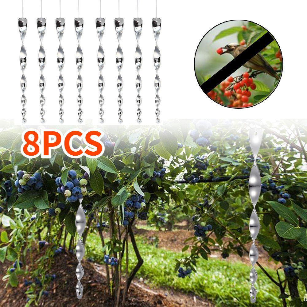 8 шт. отпугиватель птиц светоотражающие стержни 30 см отпугиватель птиц спиральный вращающийся стержень подвесные украшения для домашнего садового декора