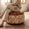 Unstuffed Sofa Stool Cover Vintage Round Footstool Cover Seat Cushion Cover  Leisure