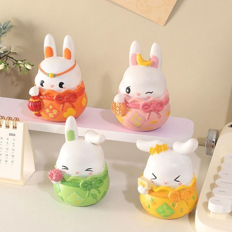 Mini Resins Rabbit Models for Creating Enchanting Landscape and Desk Ornament