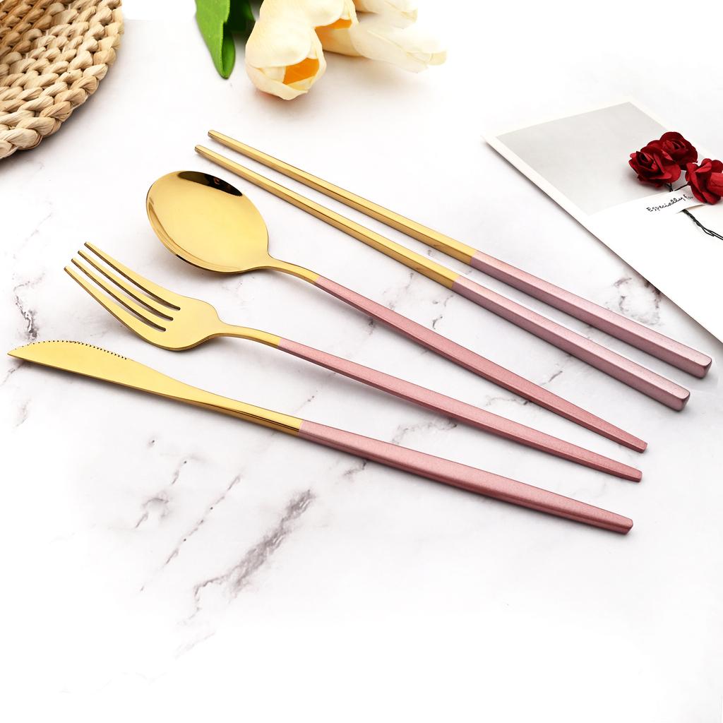 4 шт. серебряная посуда, зеркальная посуда, набор столовых приборов из нержавеющей стали, радужная вилка, ложка, 304 палочки для еды, посуда, набор столовых приборов в западном стиле
