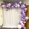 129 шт./компл., набор цепочек из латексных шаров неправильной формы, 5 дюймов, 10 дюймов, 12 дюймов, металлическая фиолетовая тема на день рождения