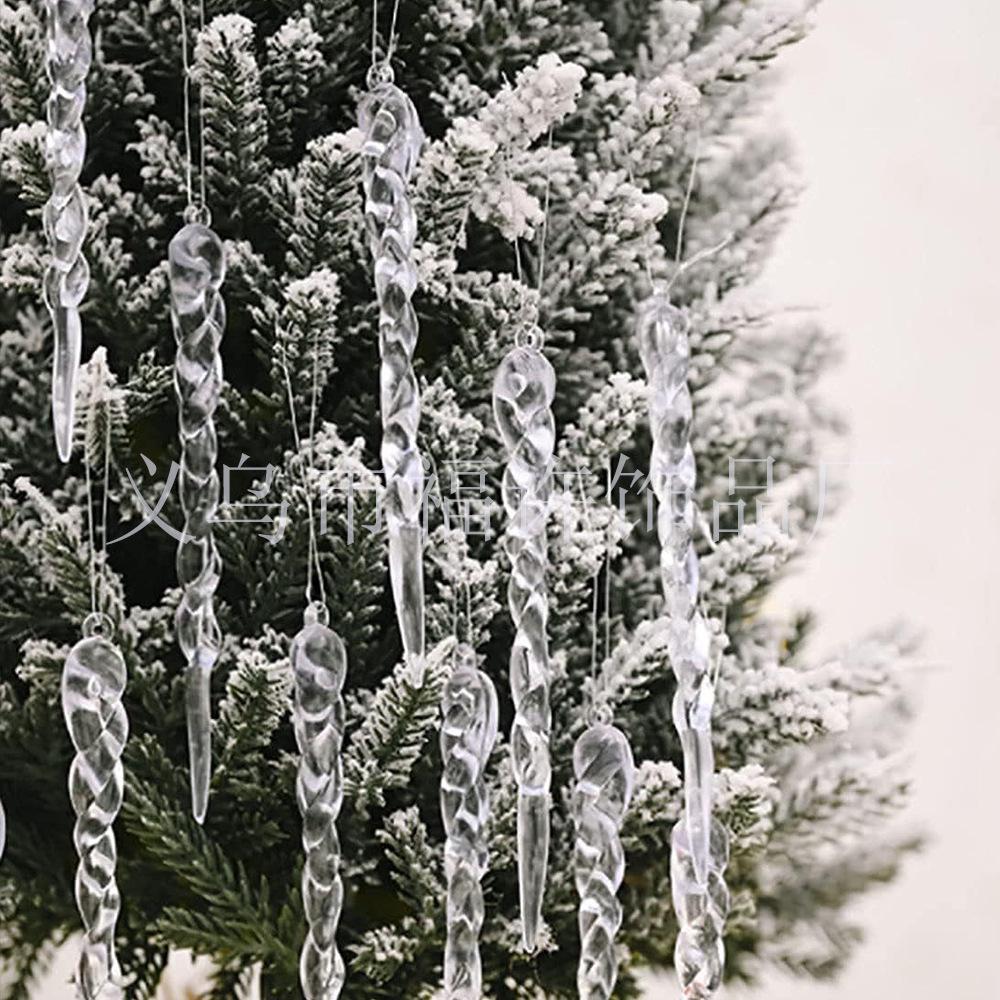 72-Piece DIY Christmas Ornaments Set: Acrylic Crystal Snowflakes, Icicles, and Water Drop Pendants