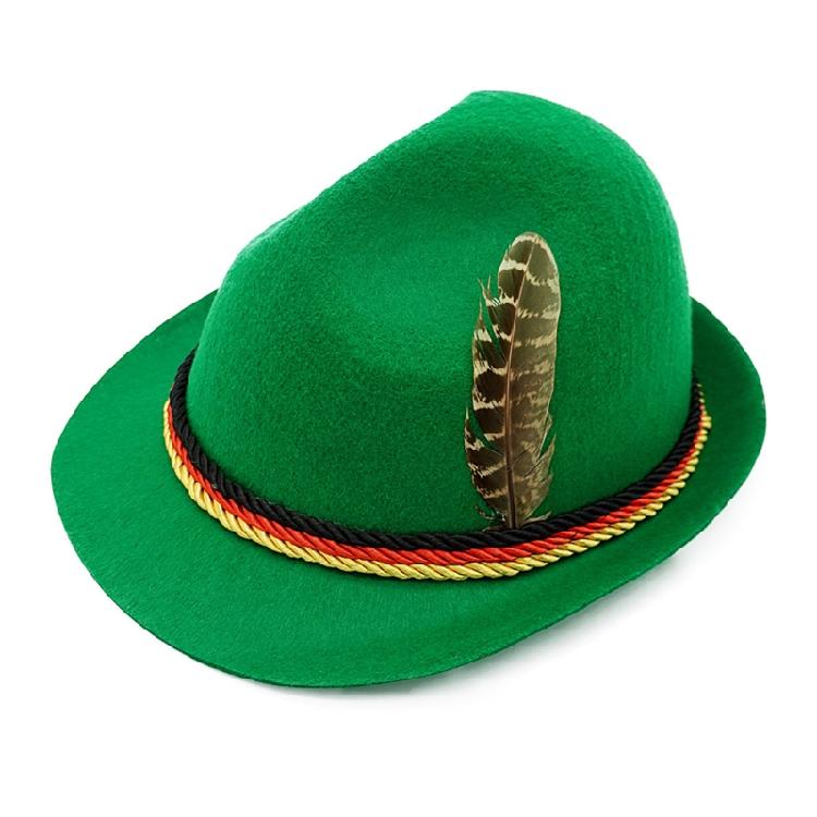 Retro Style Feather Hat Jazz Top Hat Cowboy Western Oktoberfest Hat Unisex