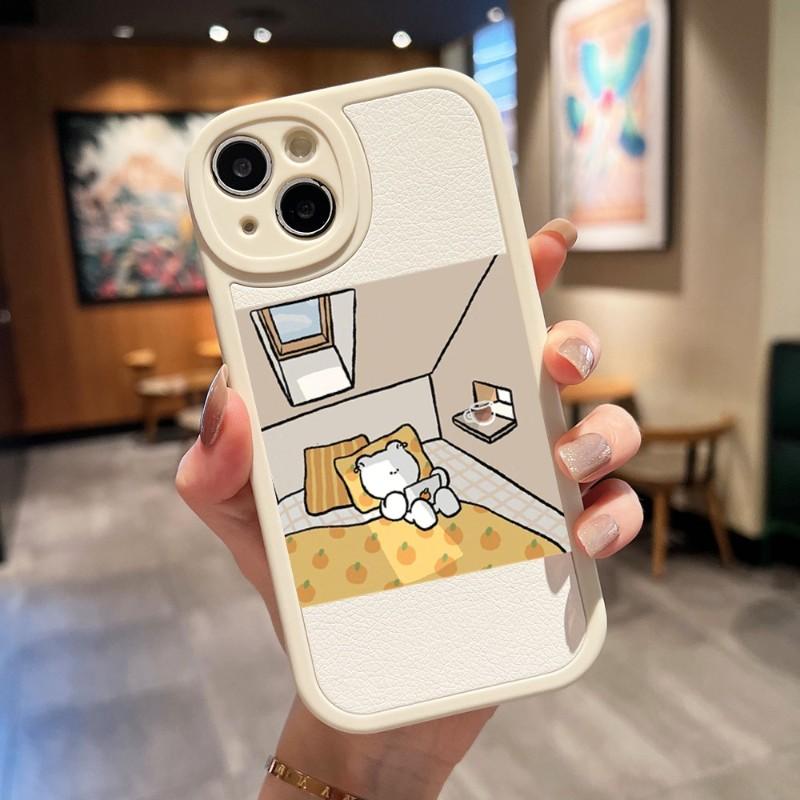 Чехол для телефона с рисунком милого медведя для Apple Iphone 13 14 Pro 11 12 Mini Max X Xr Xs 8 7 Puls, силиконовый чехол из овечьей кожи
