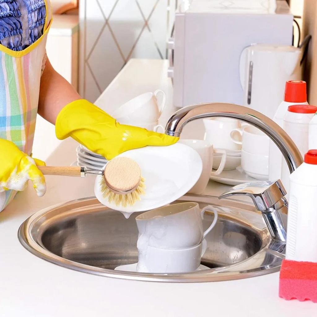 Сизаль Твердый Деревянный Креативный Горшок Щетка Длинная Ручка Кухонная Щетка Деревянная Длинная Ручка Горшок Столовая Посуда Чистящая Щетка Головка