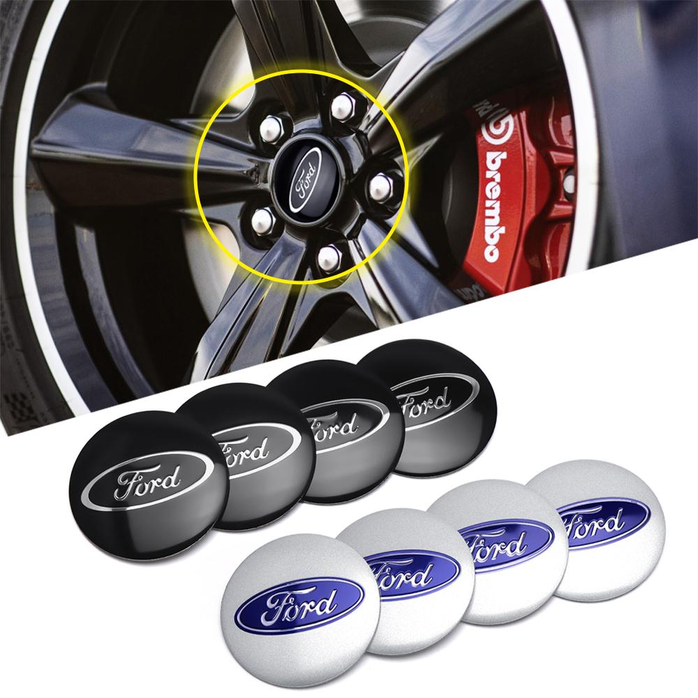 kcajq5 3D Car Styling Aluminum Emblem Car Wheel Center Hub Caps Dust Cover Sticker For Ford Focus MK2 MK3 Ranger Fiesta S MAX Mustang