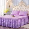 Кружевная юбка принцессы на кровать с цветочной вышивкой, юбка на кровать, нескользящее покрывало на кровать, покрывало Queen King, постельное белье, наматрасник, декор для постельного белья