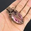 Pink Kunzite Pendant Gemstone Jewelry, 999 Copper Wire Wrapped Pendant, Handmade Jewelry Birthstone Pendant, Gift For Him