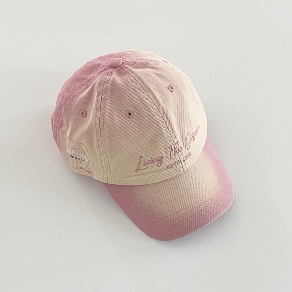 Бейсболка градиентного цвета с вышитыми буквами и изогнутыми полями, модная солнцезащитная шляпа для женщин и девочек